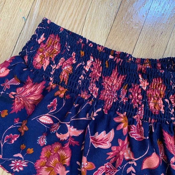 Band of Gypsies Off-Shoulder Drawstring Tassel Waist Boho Floral Romper Size S - Picture 5 of 9